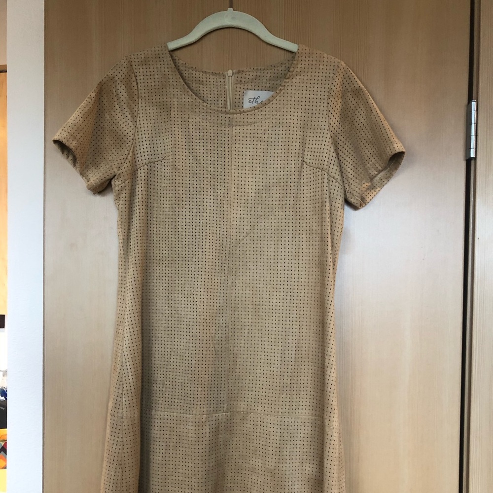 Faux suede saddle dress